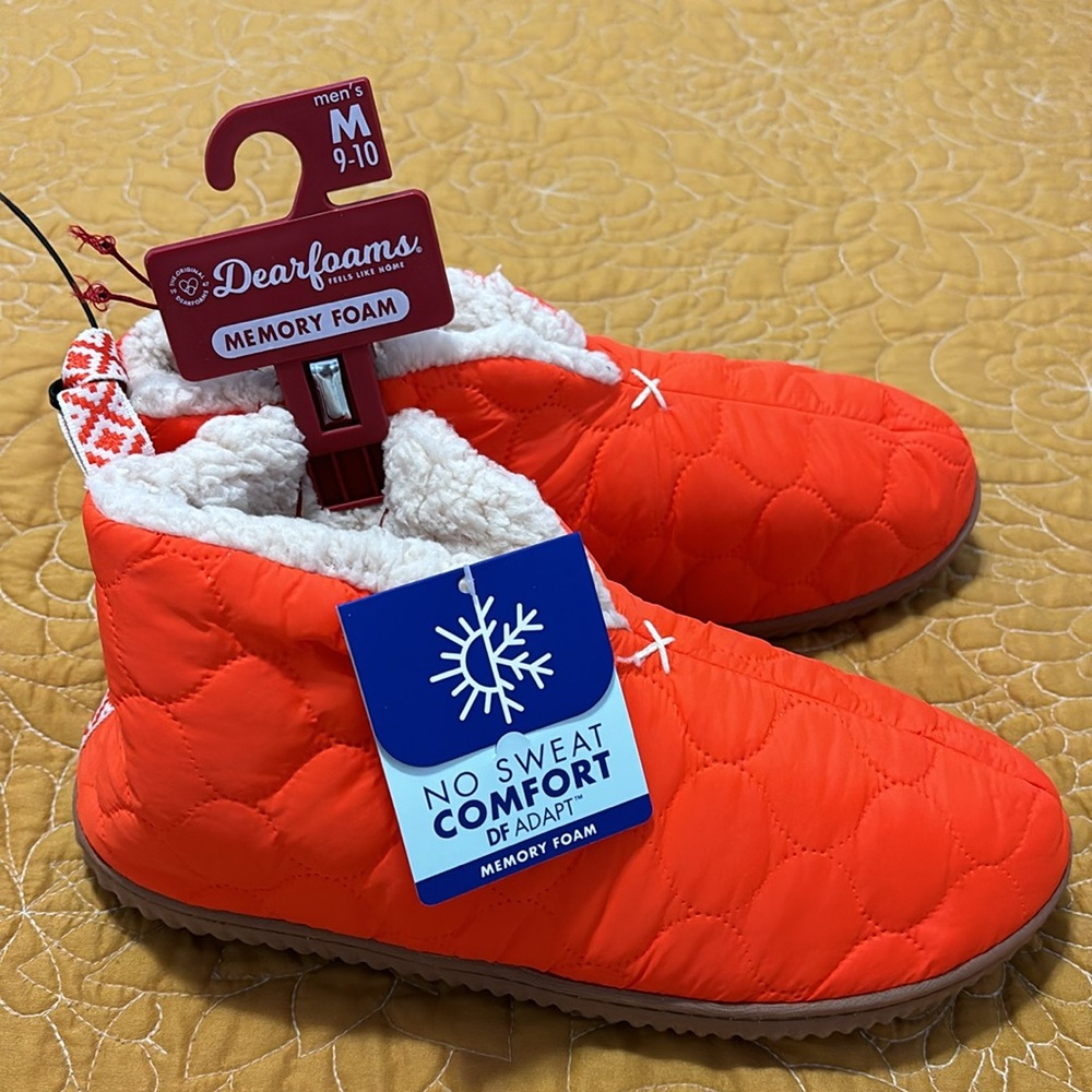 NEW| Dearfoams Men's Warm Up Bootie Slipper Size 9-10 - Picture 6 of 9